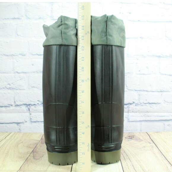 LL Bean Black Rubber Pull On Waterproof Insulated Mid Calf Winter Boots Size 8 - Picture 6 of 9